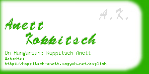 anett koppitsch business card